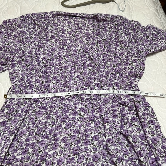 BloomChic Purple Floral Ruffle Wrap-Style Midi Dress - Picture 4 of 6
